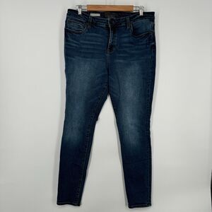 Kut From the Kloth High Rise Toothpick Skinny Women's Blue Denim Jean Size 14